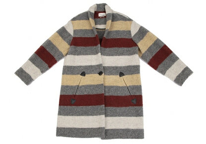 ISABEL MARANT Multicolor Striped Knit Jacket Gray Size 34