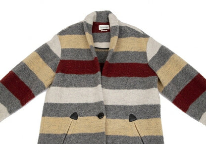 ISABEL MARANT Multicolor Striped Knit Jacket Gray Size 34