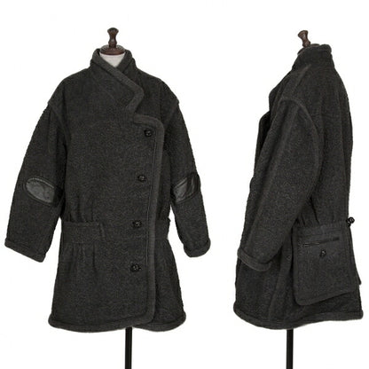 ISSEY MIYAKE Boa Wool Leather Panel Jacket JP Size 9