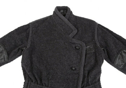 ISSEY MIYAKE Boa Wool Leather Panel Jacket JP Size 9