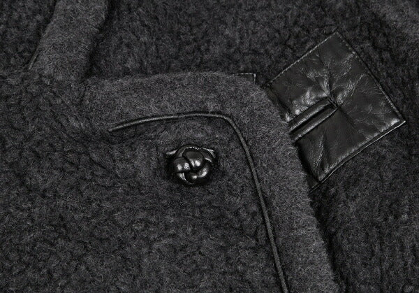 ISSEY MIYAKE Boa Wool Leather Panel Jacket JP Size 9