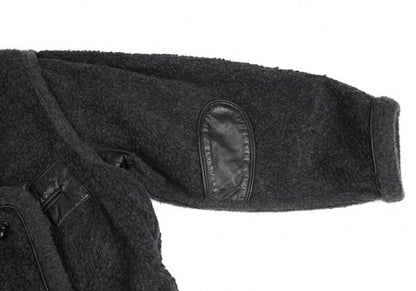 ISSEY MIYAKE Boa Wool Leather Panel Jacket JP Size 9