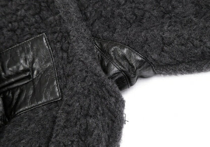 ISSEY MIYAKE Boa Wool Leather Panel Jacket JP Size 9
