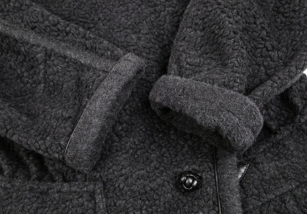 ISSEY MIYAKE Boa Wool Leather Panel Jacket JP Size 9