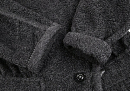 ISSEY MIYAKE Boa Wool Leather Panel Jacket JP Size 9