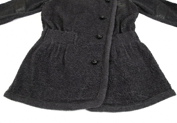 ISSEY MIYAKE Boa Wool Leather Panel Jacket JP Size 9