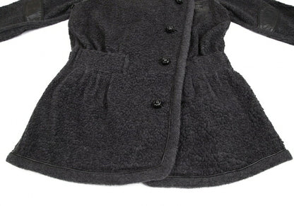 ISSEY MIYAKE Boa Wool Leather Panel Jacket JP Size 9