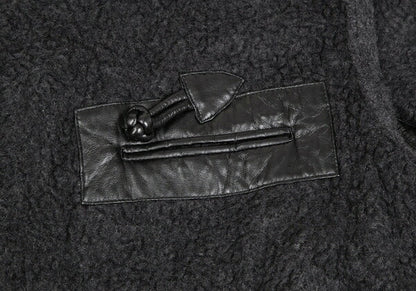 ISSEY MIYAKE Boa Wool Leather Panel Jacket JP Size 9