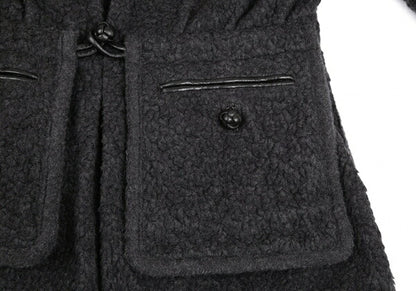 ISSEY MIYAKE Boa Wool Leather Panel Jacket JP Size 9