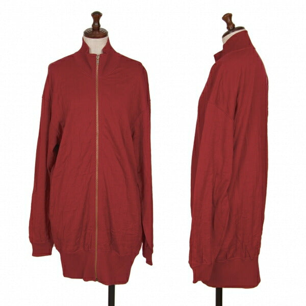 ISSEY MIYAKE Cotton Knit Zip Jacket Bordeaux JP Size 9