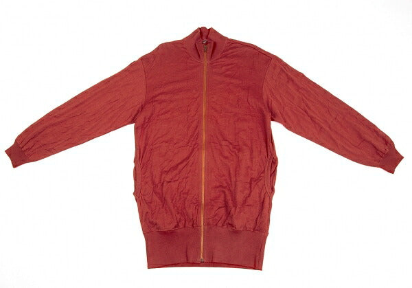 ISSEY MIYAKE Cotton Knit Zip Jacket Bordeaux JP Size 9