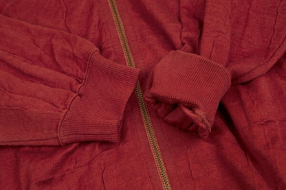 ISSEY MIYAKE Cotton Knit Zip Jacket Bordeaux JP Size 9
