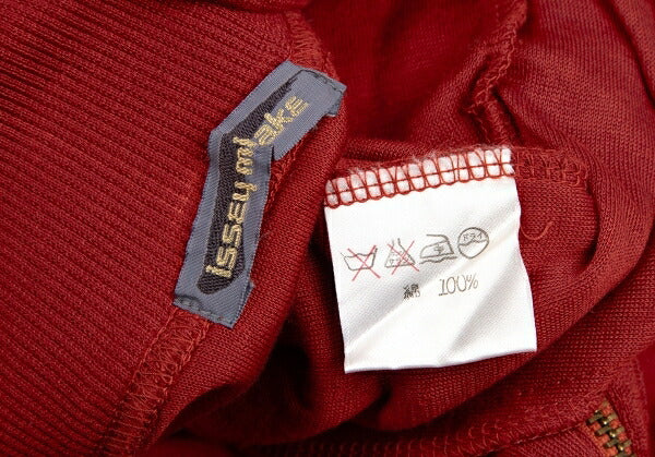 ISSEY MIYAKE Cotton Knit Zip Jacket Bordeaux JP Size 9
