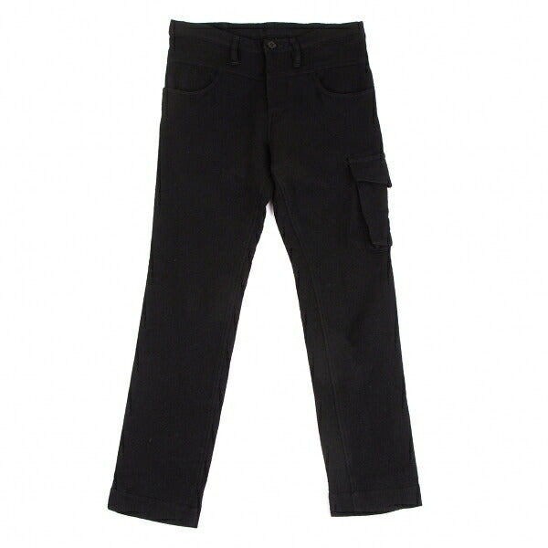 Y's Brushed Wool Cargo Pocket Tapered Pants Black Size 1