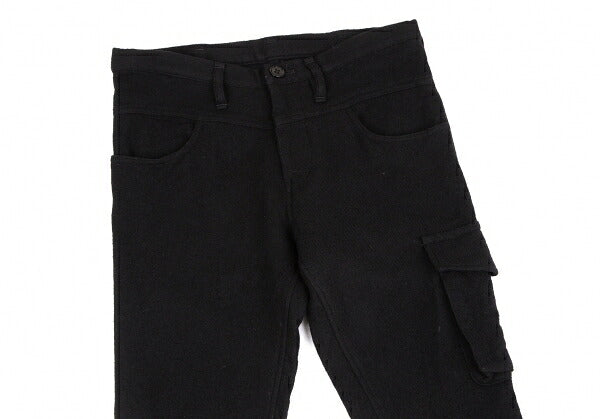 Y's Brushed Wool Cargo Pocket Tapered Pants Black Size 1