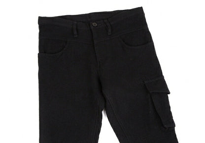 Y's Brushed Wool Cargo Pocket Tapered Pants Black Size 1