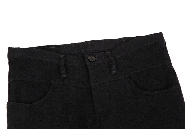 Y's Brushed Wool Cargo Pocket Tapered Pants Black Size 1