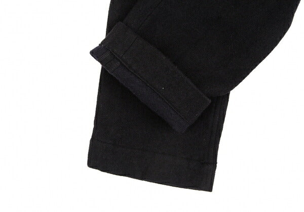 Y's Brushed Wool Cargo Pocket Tapered Pants Black Size 1