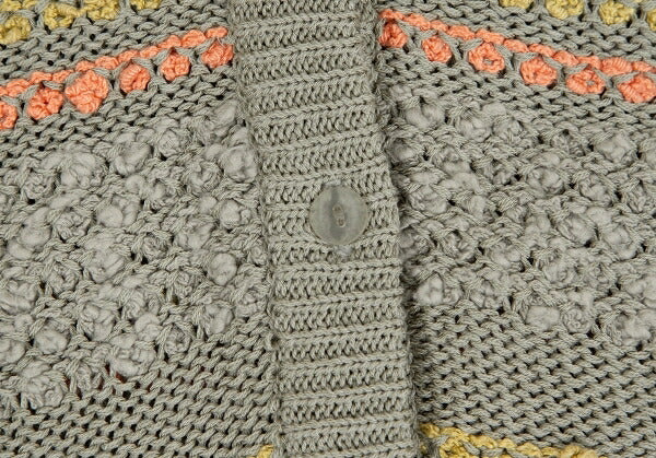 ISSEY MIYAKE Open Sleeve Stripe Knit Cardigan Gray Size M