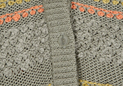 ISSEY MIYAKE Open Sleeve Stripe Knit Cardigan Gray Size M