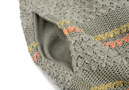 ISSEY MIYAKE Open Sleeve Stripe Knit Cardigan Gray Size M