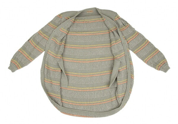 ISSEY MIYAKE Open Sleeve Stripe Knit Cardigan Gray Size M