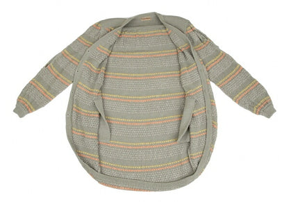 ISSEY MIYAKE Open Sleeve Stripe Knit Cardigan Gray Size M