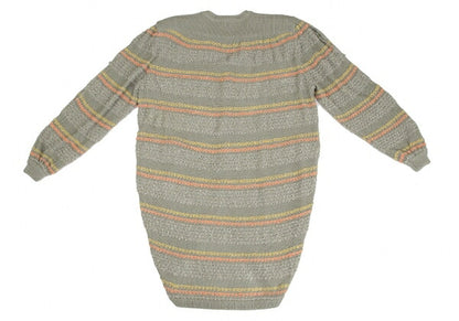 ISSEY MIYAKE Open Sleeve Stripe Knit Cardigan Gray Size M