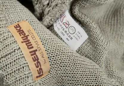 ISSEY MIYAKE Open Sleeve Stripe Knit Cardigan Gray Size M