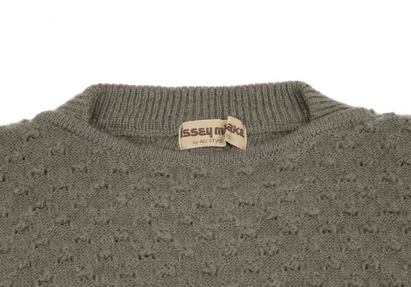 ISSEY MIYAKE Crazy Pattern 3D Knit Wool Sweater Gray Size M
