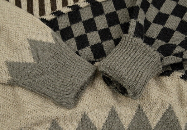 ISSEY MIYAKE Crazy Pattern 3D Knit Wool Sweater Gray Size M