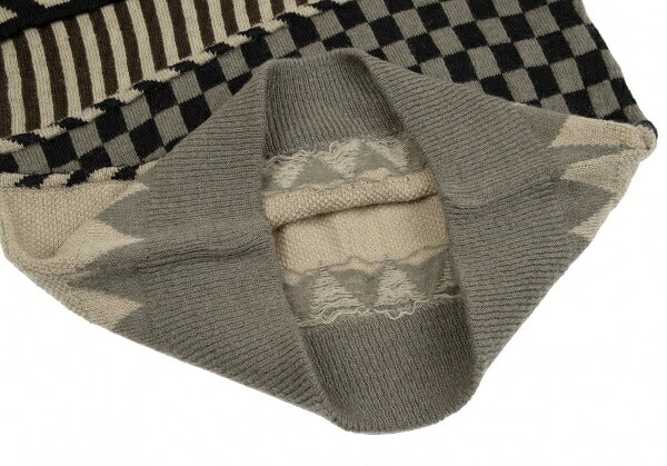 ISSEY MIYAKE Crazy Pattern 3D Knit Wool Sweater Gray Size M