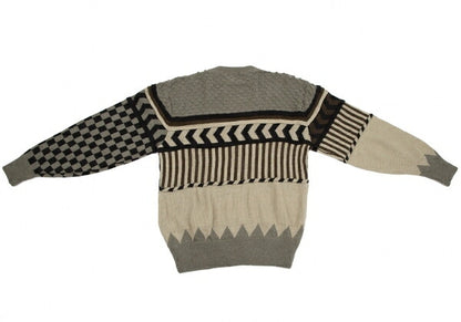 ISSEY MIYAKE Crazy Pattern 3D Knit Wool Sweater Gray Size M