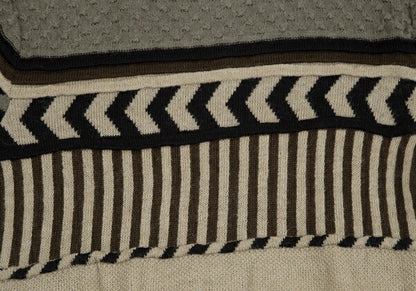ISSEY MIYAKE Crazy Pattern 3D Knit Wool Sweater Gray Size M