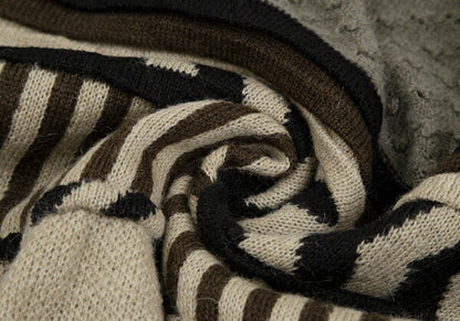 ISSEY MIYAKE Crazy Pattern 3D Knit Wool Sweater Gray Size M