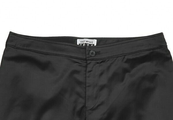 ISSEY MIYAKE FETE Nylon Cotton Blend Pants Black Size 2