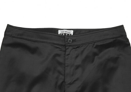 ISSEY MIYAKE FETE Nylon Cotton Blend Pants Black Size 2