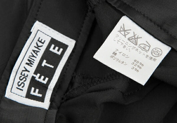 ISSEY MIYAKE FETE Nylon Cotton Blend Pants Black Size 2