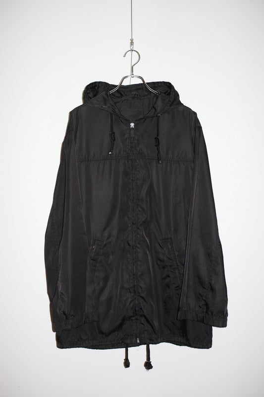 Vintage 90s PRADA Uomo HOODED NYLON HALF COAT Size S