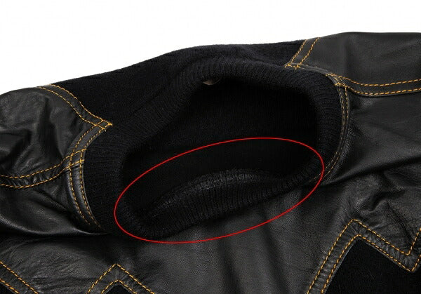 ISSEY MIYAKE Leather Zigzag Panel Wool Sweater Black Size M