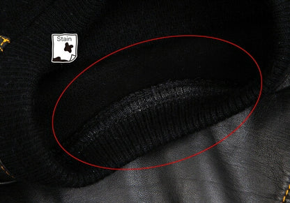 ISSEY MIYAKE Leather Zigzag Panel Wool Sweater Black Size M