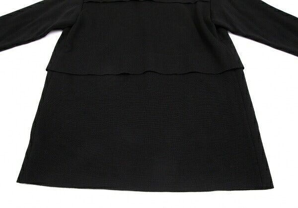 ISSEY MIYAKE Wool Pleated High Neck Sweater Black Size M