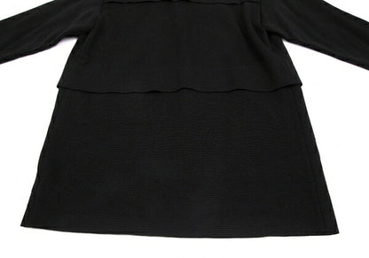 ISSEY MIYAKE Wool Pleated High Neck Sweater Black Size M