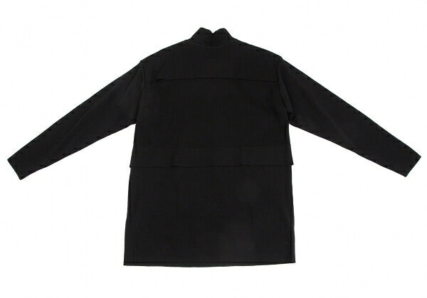 ISSEY MIYAKE Wool Pleated High Neck Sweater Black Size M