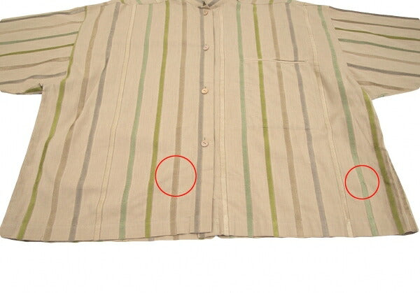 ISSEY MIYAKE Multi Stripe Weave Stand Shirt Mocha Size 9