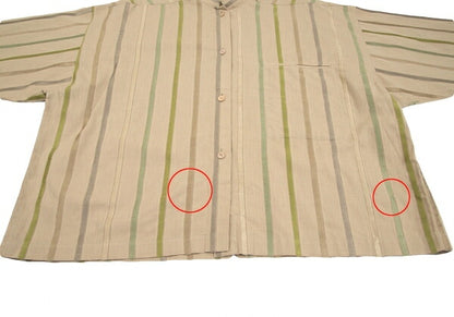 ISSEY MIYAKE Multi Stripe Weave Stand Shirt Mocha Size 9
