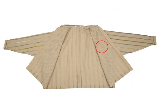 ISSEY MIYAKE Multi Stripe Weave Stand Shirt Mocha Size 9