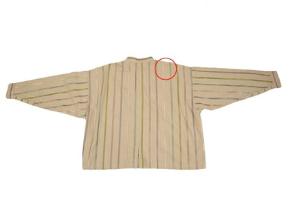 ISSEY MIYAKE Multi Stripe Weave Stand Shirt Mocha Size 9