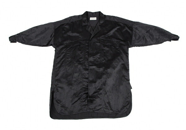 Plantation Velcro Nylon Satin Shirt Jacket Black Size M