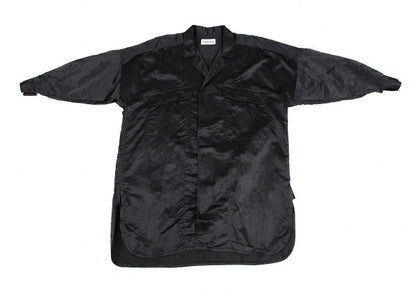 Plantation Velcro Nylon Satin Shirt Jacket Black Size M